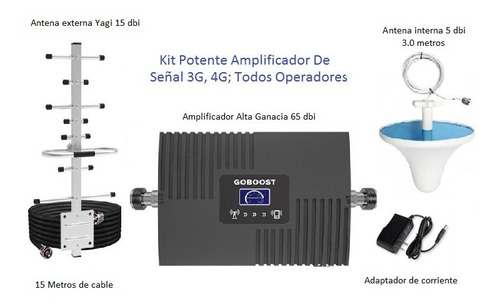 Kit Potente Amplificador De Señal 3g, 4g; Todos Operadores.
