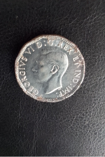 Moneda Canadá 5 Cents 1945 George Vi