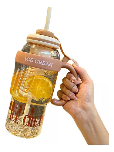 Botella Taza Vaso Ice Cream 1.4 Litros Ice Cream Con Popote