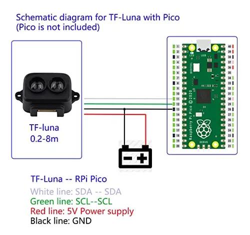 Sensor Telémetro Lidar Wishiot Tf-luna De 0,2 M A 8 M Con Un