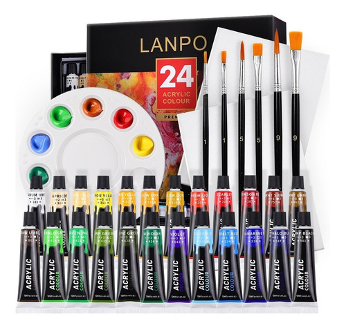 33pcs Acrílico Juego De Pintura 24 Colores Para Pintura Óleo