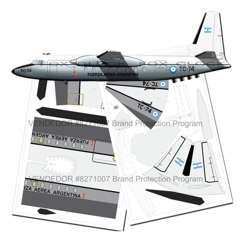 Fokker F27 Fuerza Aerea Argentina 1.57 Papercraft