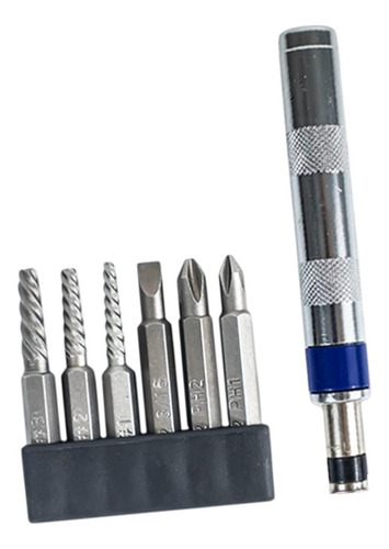 7x Kit De Destornillador De Impacto A Mano Reversible