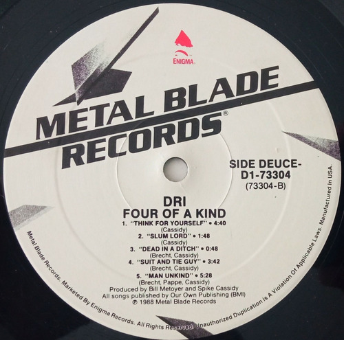 D.r.i. - 4 Of A Kind Primera Edición Usa * Anthrax * (Usado)