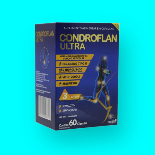 Kit 4 Caixas Condroflan Ultra 60 Capsulas Colágeno Vit.d Mag