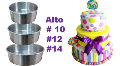  Moldes Pastel Mini Rects Alto Fondant 3 Pzs 10, 12 Y 14 Cm 