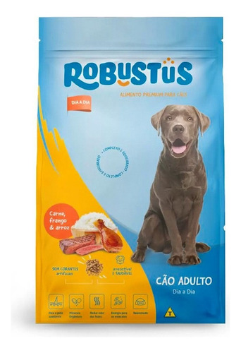 Ração Robustus Todo Dia Cães Adultos Sabor Carne/Frango 15kgs 21% Proteina