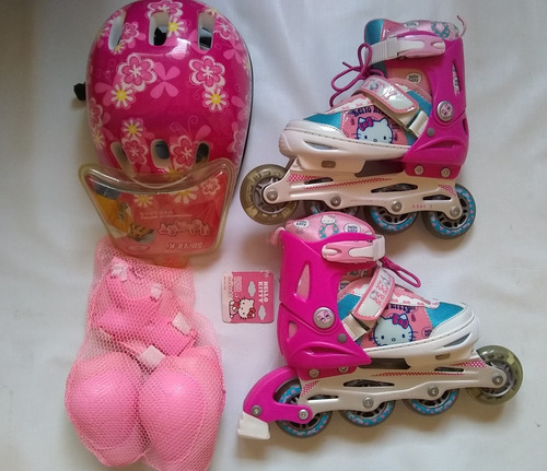 Imagen 4 de 6 de Patines Lineales Para Niña Con Kit De Proteccion