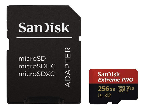 Cartão Micro Sdxc 256gb Sandisk Adaptador 170mb/s U3 A2 V30