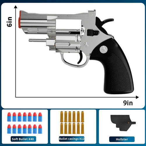 Toy Gun Foam Blaster Soft Bullet Revolver Xuyongjun Silver