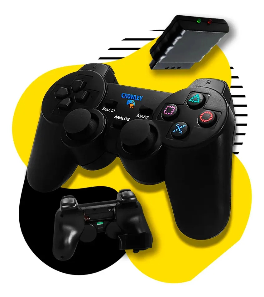 Controle Para Ps2 Sem Fio Joystick Manete Plug And Play - Crowley