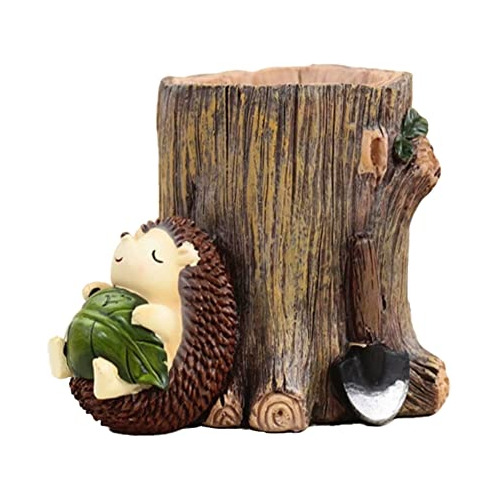 Cute Hedgehog Desk Pen Pencil Pot Holder Florero Soport...