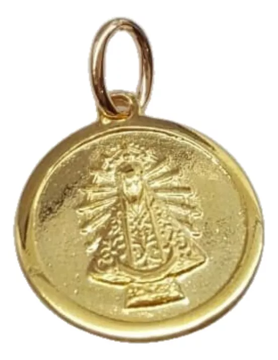 Dije Medalla Oro 18 Kts Virgen De Lujan 1.1 Grs 13 Mm Unica