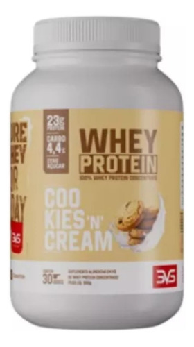 Suplemento 100% Whey Protein Concentrado 900g 3vs Nutrition Sabor Cookies