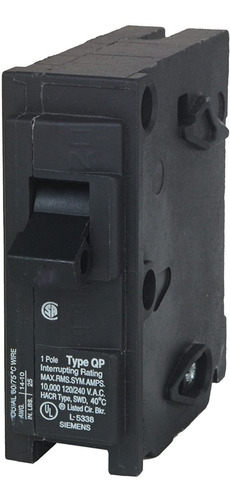  Siemens Interruptor De Circuito Qp Q125 De 1 Polo 25 Amper 