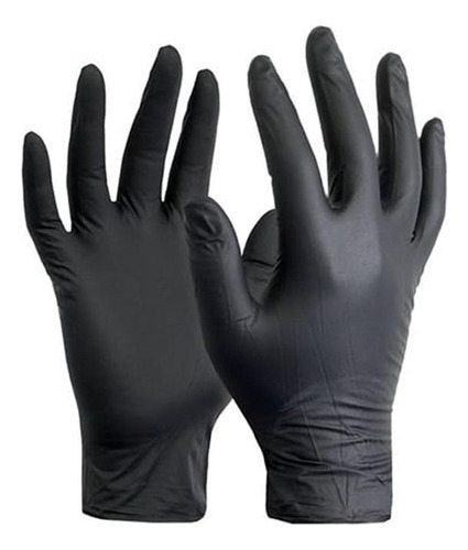 Guantes De Nitrilo Negro Clean Carrier 100un Talla L