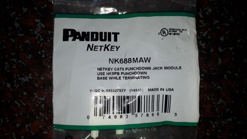 Modulo Conector Jack Panduit Hembra Cat6 Rj45