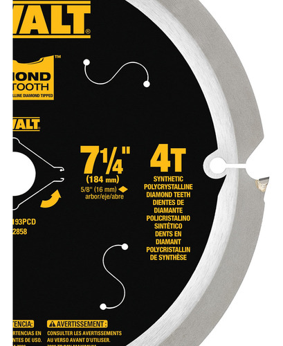 Imagen 3 de 4 de Disco Sierra Corte Fibrocemento 7-1/4' Dewalt Dwa3193pcd