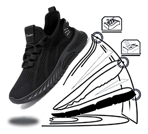 Zapatos De Tenis Elásticos Transpirables Moda Para Mujer