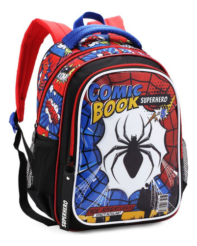 Mochila Costas Creche Spider Teia De Aranha Pré Escola