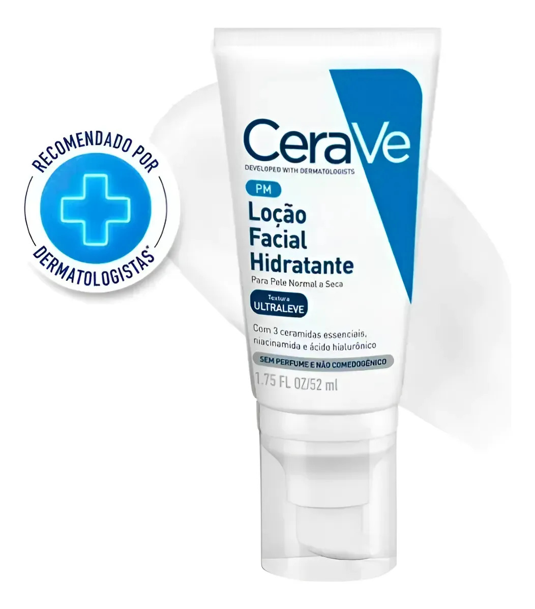 Loção Facial Hidratante Ceramidas Ácido Hialurônico PM CeraVe 52ml