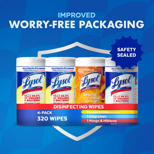 Toallitas Desinfectantes Lysol Para Limpieza Del Hogar 80 Un