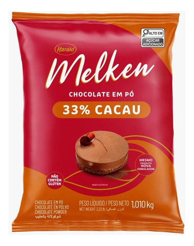 Chocolate Em Pó 33% Melken Harald 1,010kg