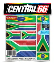 Comprar Kit Adesivos Autocolante Bandeiras África Do Sul Resinado