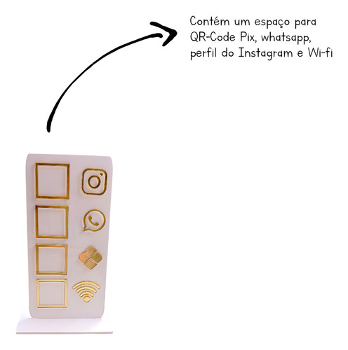 Placa Para Qr Code Pix, Insta, Whatsapp E Wi-fi Fundo Branco