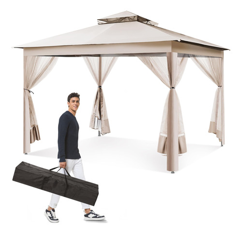 Gazebo Desplegable 330 X 330 Cm Tienda Campaña Portátil Mall