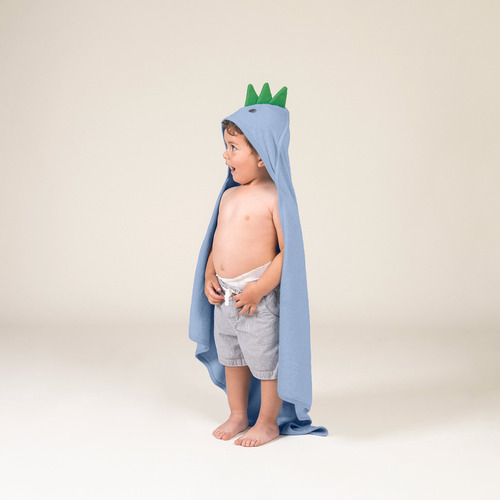 Toalla Dino Dinosaurio Vianney Para Bebe O Niño Pequeño Color Azul