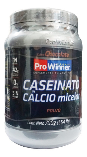 Imagen 1 de 5 de Caseinato De Calcio Micelar (chocolate 700 Gr) Prowinner