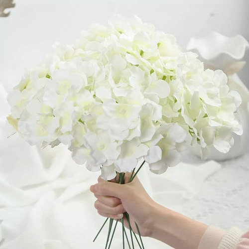 5pcs Ramo De Hortensia Flores Artificiales Flor De Seda