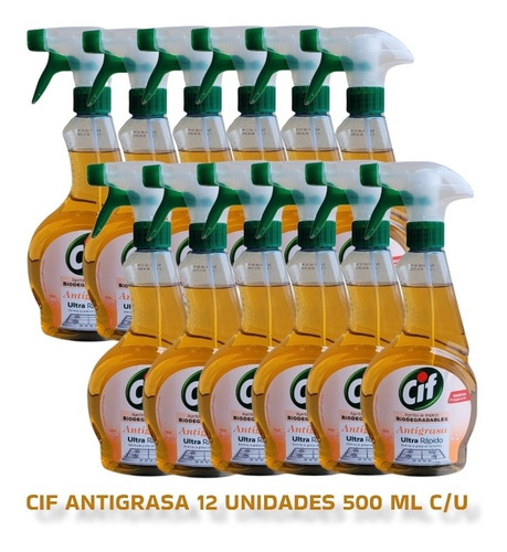 Cif Antigrasa Pack 12 Unidades X 500ml C/u Biodegradable