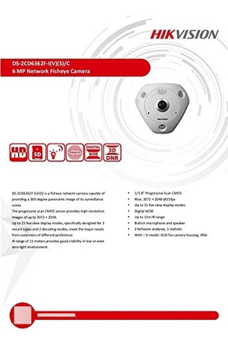 Camara Vigilancia Red Hikvision Ds Cd Ivs Mp Color Blanco