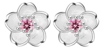 Comprar Aros Flor De Cerezo De Plata Esterlina