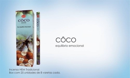 Incenso Indiano Hem Coco Cx.25un.8v