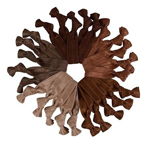 Brown Brunette Hair Ties Ribbon Ponytail Holders Por Cyndiba