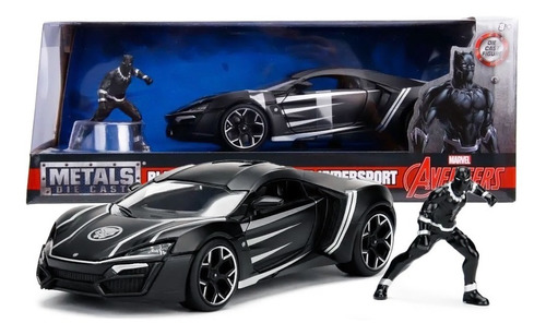 Carro Pantera Negra - Lykan Hypersport 1/24 20cm Jada Marvel Cor Preto