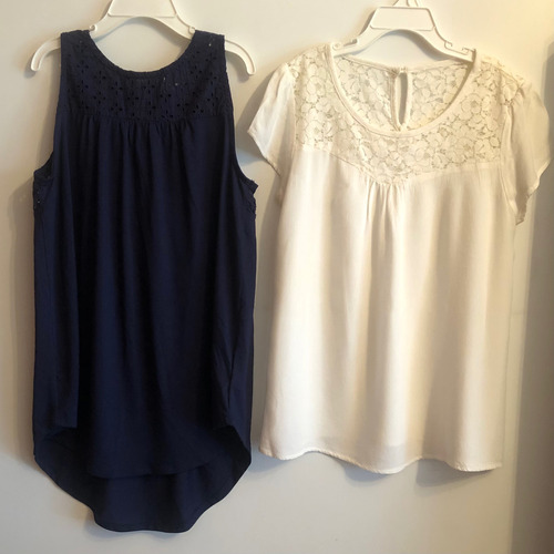 Remeras (2) Blusas Bordadas Nena Old Navy / H Y M Talle 10