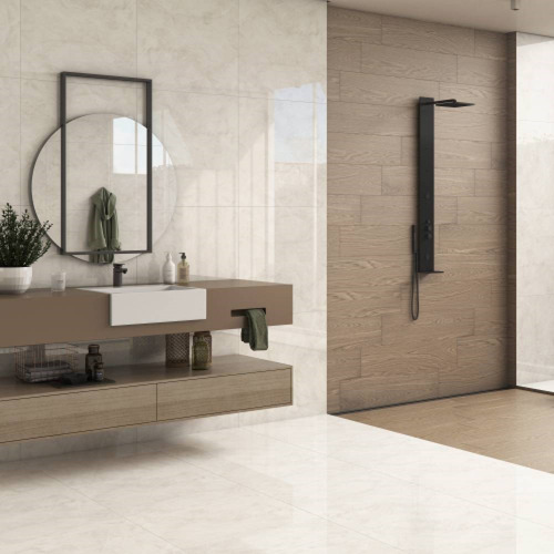 Piso Cerâmico Embramaco Atena Marfim 76x76cm Caixa 2,87m²