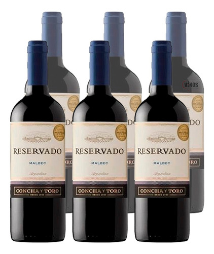 Vino Reservado Malbec Bodega Concha Y Toro Caja X6 Unidades