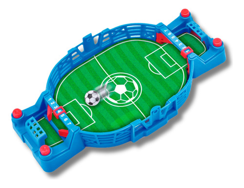 Mini Futbolito Juego De Mesa Para Niños Diversión Pinball Mesa De Futbolito Azul
