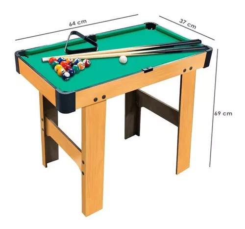 Brinquedo Mesa de Sinuca Clássica 55x32cm Snooker Kit Completo em