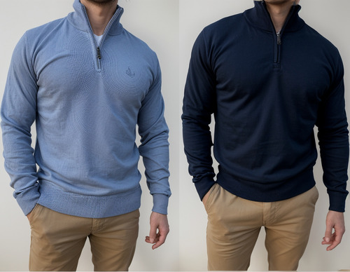 Sweater Hombre Medio Polera Importado Pack X 2 Cierre