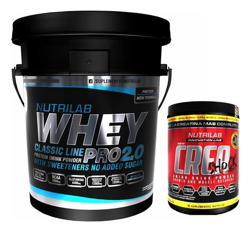 Proteina Nutrilab Whey Pro 5kg + Creatina Creashock Regalo 