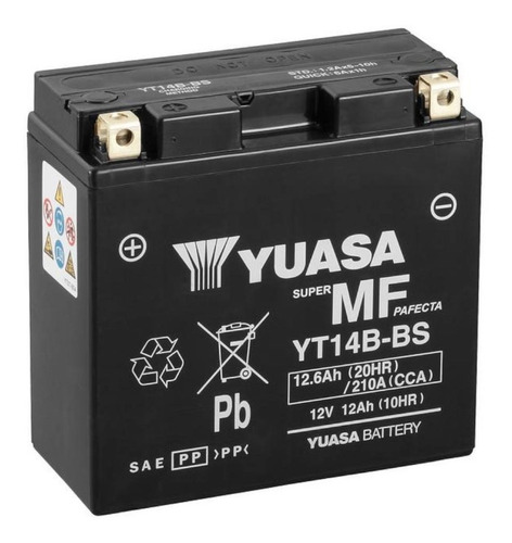Imagen 1 de 2 de Batería Para Moto Yuasa Yt14b-bs Super Mf 12v