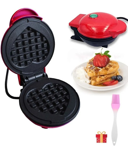 Mini Wafleras Eléctrica Para Gofres En Forma De Corazón, Red