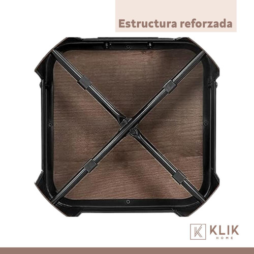 Taburete Tolix Negro Alto - Asiento De Madera