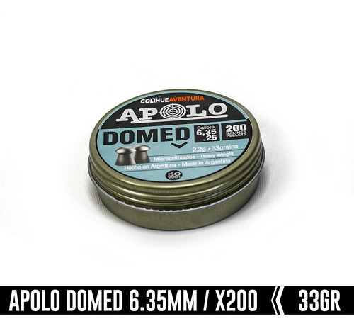 Imagen 3 de 4 de Balines Apolo Domed // Cal 6,35mm - 33gr